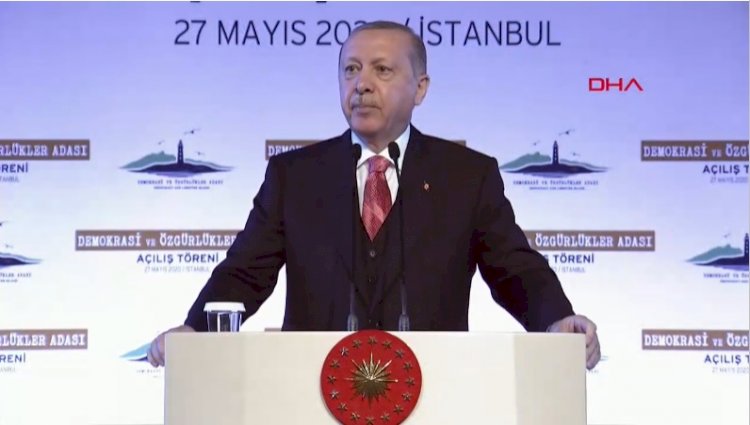 Erdoğan, Demokrasi ve Özgürlükler Adası açılışında konuşuyor