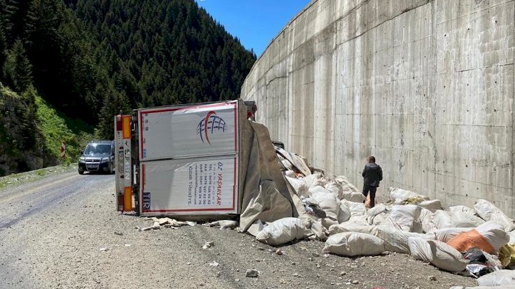 İran'dan Rize'ye çay getirirken devrilen tır Meclis gündeminde
