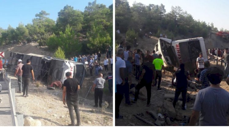 Mersin'de askerleri taşıyan otobüs devrildi 4 askerimiz şehit oldu