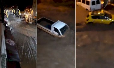 Giresun’da korkutan görüntüler: Araçlar sürüklendi