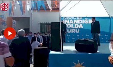 AKP kongresinde kürsüye tekme atıldı!
