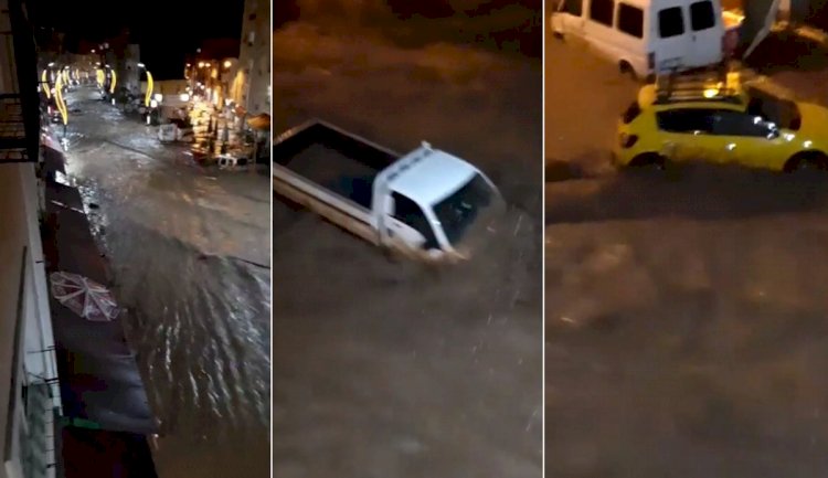 Giresun’da korkutan görüntüler: Araçlar sürüklendi