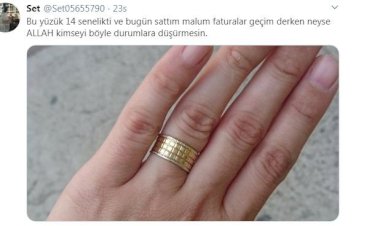 Faturalarını ödemek için 14 yıllık yüzüğünü sattı