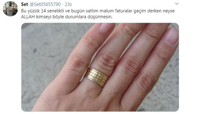 Faturalarını ödemek için 14 yıllık yüzüğünü sattı