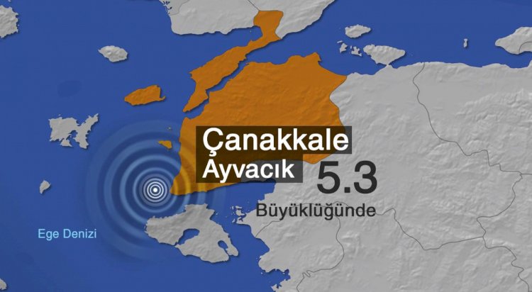 Çanakkale Gökçeada'da 5.3 şiddetinde deprem