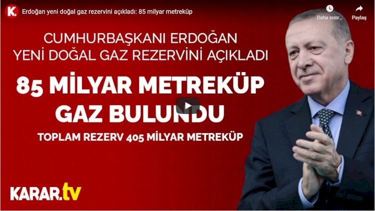 Erdoğan Karadeniz'de bulunan yeni doğal gaz rezervini açıkladı