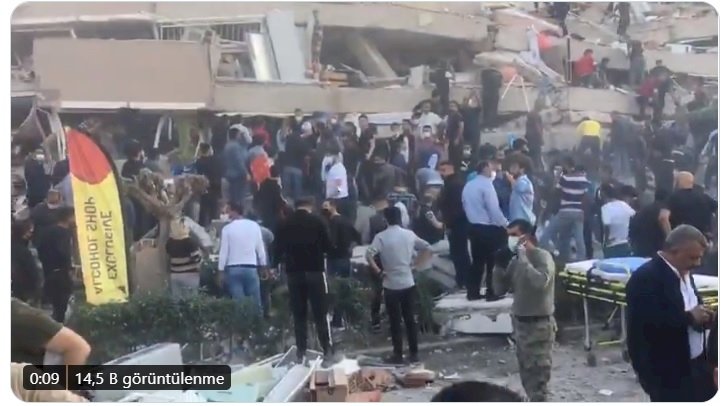 İzmir'de deprem denizi taşırdı, Tsunami benzeri görüntüler ortaya çıktı