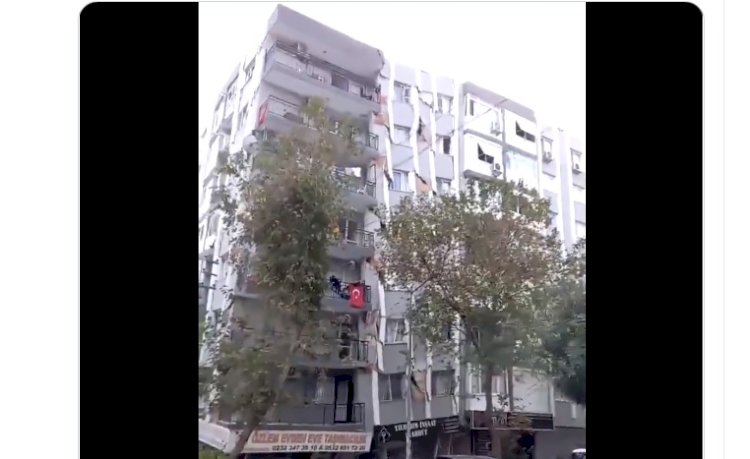 İzmir'de binanın yıkılma anı saniye saniye kameralarda