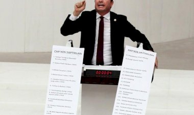 Meclis’te rulolu eylem: AKP’nin sattığı fabrika listesi 13 metre…