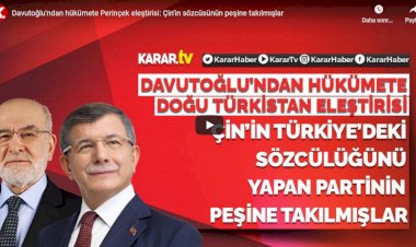 Davutoğlu'ndan hükümete Perinçek eleştirisi: Çin'in sözcüsünün peşine takılmışlar