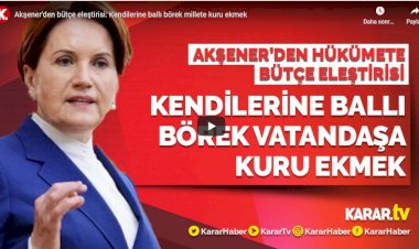 Akşener'den bütçe eleştirisi: Kendilerine ballı börek millete kuru ekmek