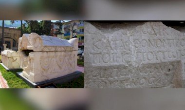 Amasya'da bulunan lahitte beddua içeren bir Grekçe bir yazı bulundu 