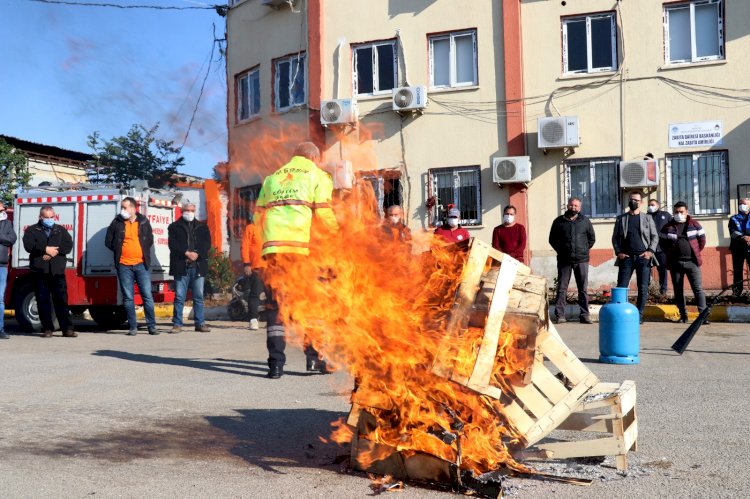 BÜYÜKŞEHİR PERSONELİ ÖNCE EĞİTİM ALDI, SONRA TATBİKATA KATILDI