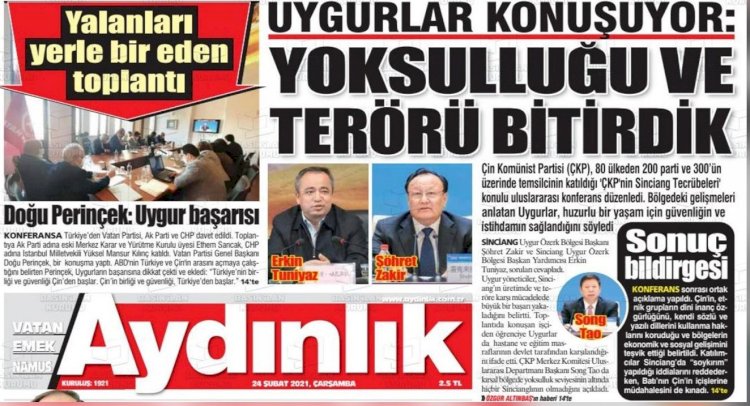 Aydınlık: Uygurlar "Sincan’da yoksulluğu ve terörü bitirdik" diyor