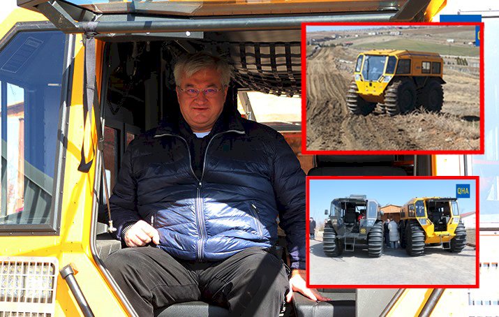 Büyükelçi Sıbiga, Ukraynalı şirketin geliştirdiği amfibi aracı Ankara'da test etti