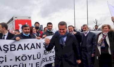 Edirne girişinde uzun bir araç konvoyu ile “Başbakan Sarıgül” sloganlarıyla karşılaştı.