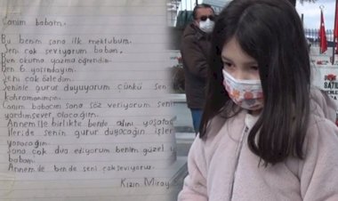 Şehit kızı ilk mektubunu babasına yazdı. 'Sen benim kahramanımsın'
