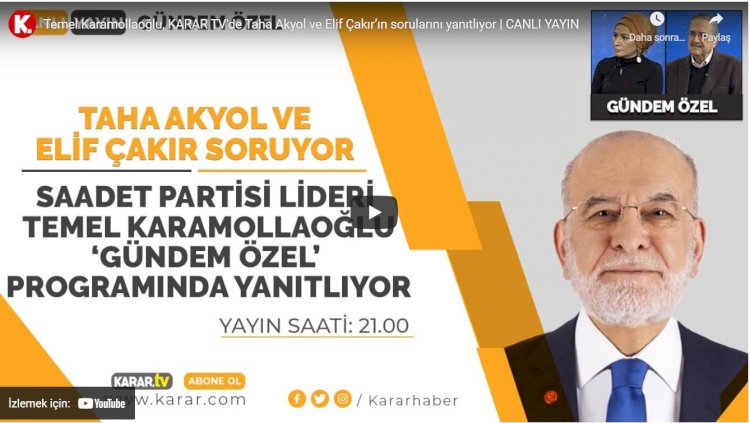 Karamollaoğlu: AYM'den HDP için kapatma kararı çıkmaz | Gündem Özel