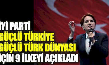 İYİ Parti güçlü Türkiye güçlü Türk dünyası için 9 ilkeyi açıkladı