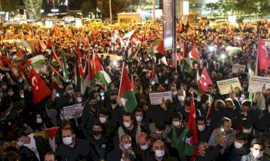Türkiye'de tam kapanmaya rağmen 10 binlerce kişi İsrail'i protesto etti