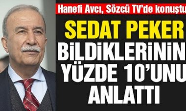 Hanefi Avcı: Sedat Peker yüzde 10’unu anlattı