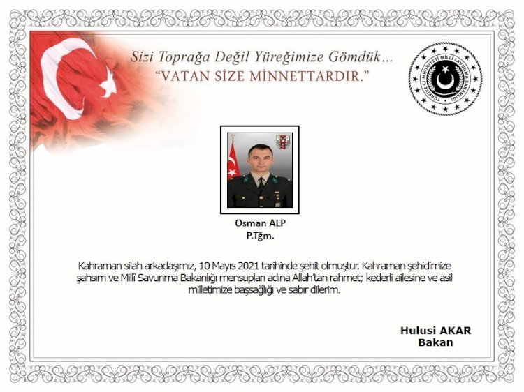 Şehidimizin kimliği açıklandı