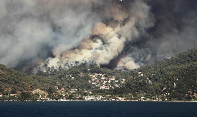Marmaris'te son durum! Marmaris yangını Hisarönü'nü tehdit ediyor