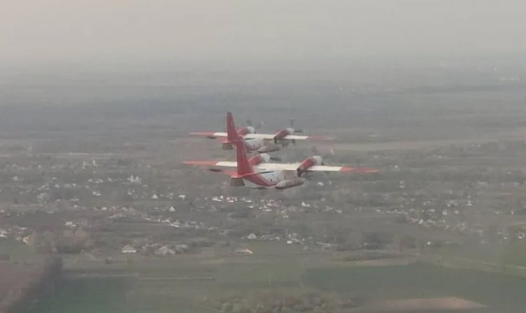 Ukrayna'nın Türkiye'ye gönderdiği uçaklar yangın söndürme çalışmalarına katıldı