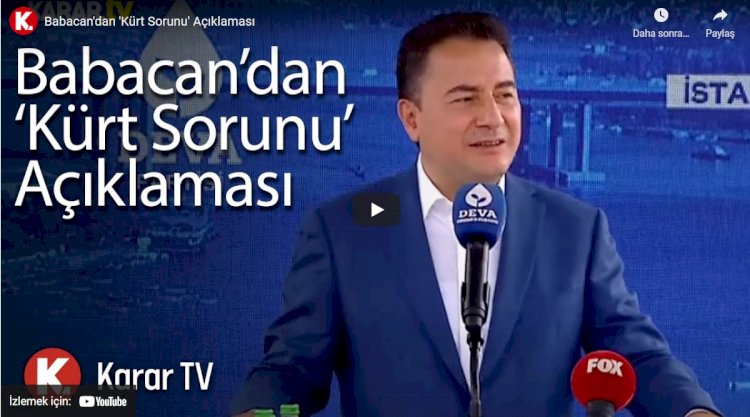 Babacan'dan 'Kürt sorunu' açıklaması: Çocukların oynadığı alanlarda panzerler geziyorsa...