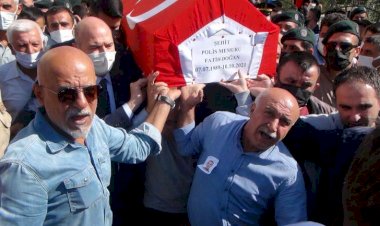 Şehit polis Fatih Doğan, gözyaşlarıyla son yolculuğuna uğurlandı