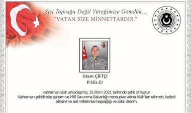 MSB: Irak kuzeyinde 1 askerimiz şehit oldu