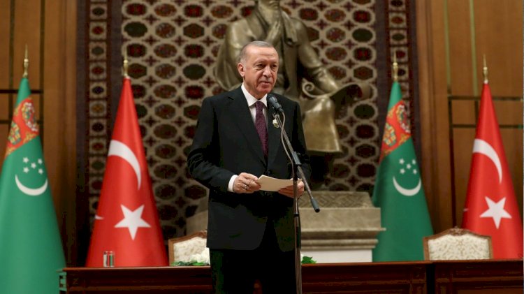 Erdoğan Türkmenistan'da konuştu: Kıbrıs'ın statüsü çözüm anahtarı