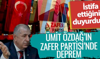Ümit Özdağ'ın Zafer Partisi'nde deprem! İstifa ettiğini duyurdu