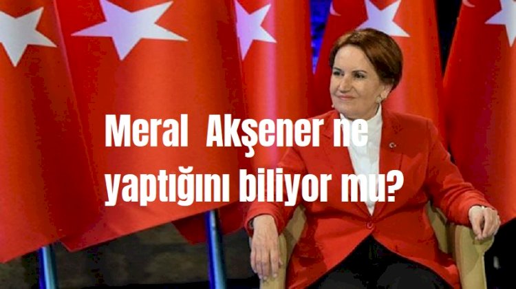 Meral  Akşener ne yaptığını biliyor mu?