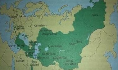 İşte Azerbaycan'da ders kitaplarında okutulan Türk Düşü Haritası