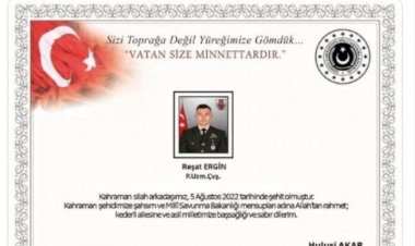 1 askerimiz şehit oldu. MSB duyurdu
