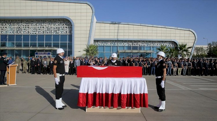 Mardin'deki trafik kazasında şehit olan polis Yahya Ergin için tören yapıldı