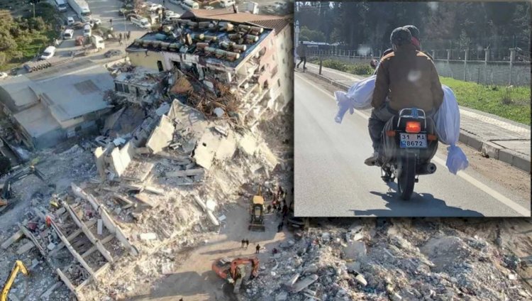 Türkiye'yi yasa boğan kare: Kefenlenmiş cenazeyi motosikletle taşıdı