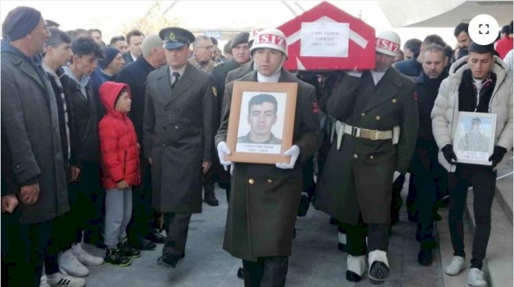 Depremde şehit olan sözleşmeli er son yolculuğuna uğurlandı