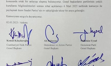 Millet İttifakı adayını 6 Martta açıklayacak: Ortak adayda uzlaştık