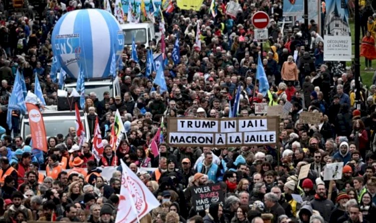 Fransızlar, Cumhurbaşkanı Macron'un emeklilik reformunu protesto etmek için yine sokakta