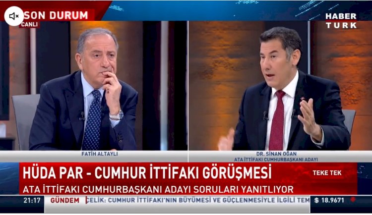 Fatih Altaylı'dan Sinan Oğan'a 'HÜDA PAR' göndermesi