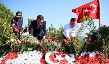 Alanya şehidin mezarına ziyaretçi akını