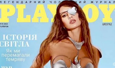 Ukrayna'da yaralanan model savaştan bu yana Playboy dergisinin ilk sayısına kapak oldu