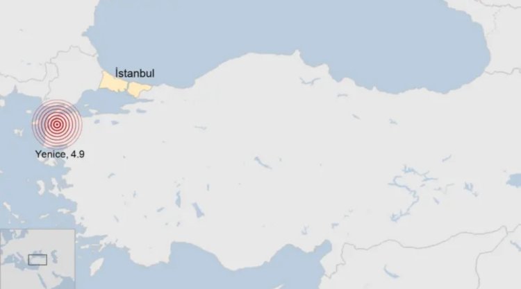 Çanakkale’nin Yenice ilçesinde 4.9 büyüklüğünde deprem meydana geldi