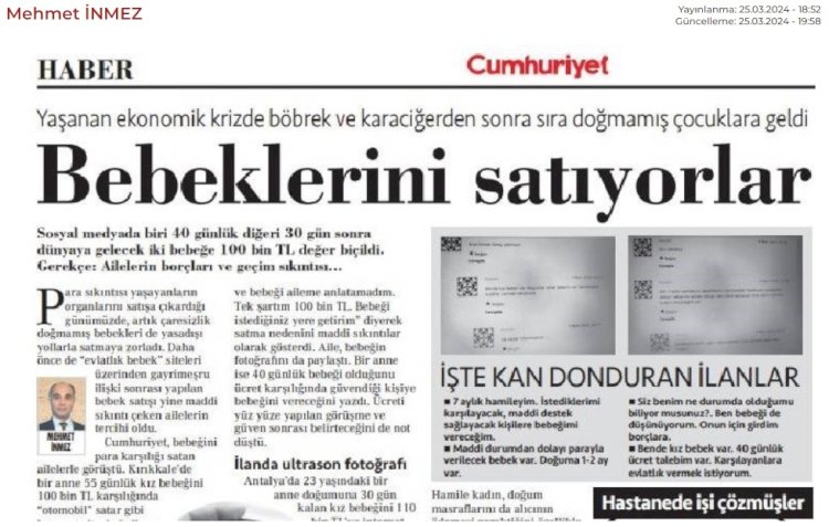 Ekonomik kriz nedeniyle bebeklerini satan ailelerin dramı!
