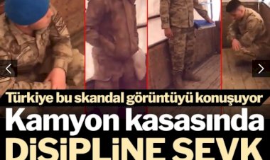 Skandal görüntü! Kamyon kasasında disipline sevk...