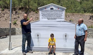 Şehit Babası Oğlu Adına Çeşme Yaptırdı