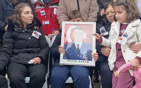 Şehit Hamdi Armağan Kaplan'ın eşinin ağıtı yürek dağladı: Senin baban kahraman