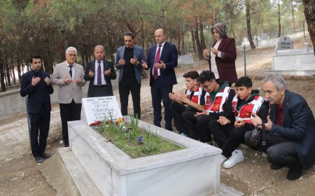 Van depreminde şehit olan öğretmen Oktay Türkoğlu mezarı başında anıldı